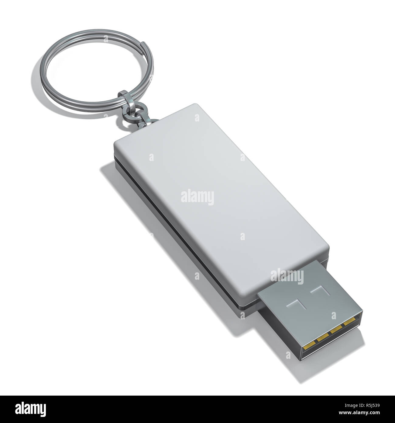 Clé USB isolé sur un fond blanc. Le rendu 3D Banque D'Images