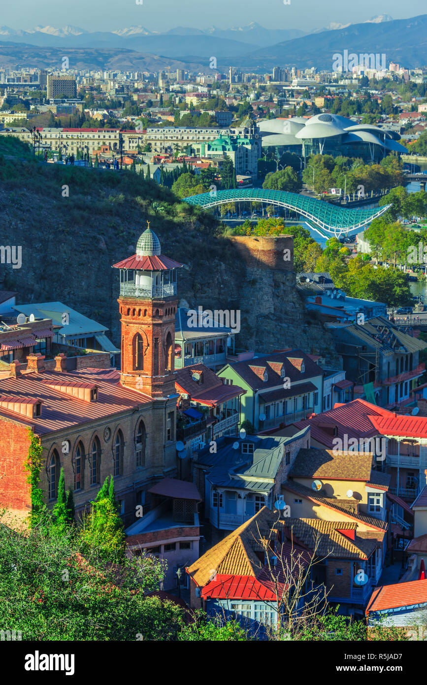 Vue panoramique de Tbilissi (Géorgie). Banque D'Images