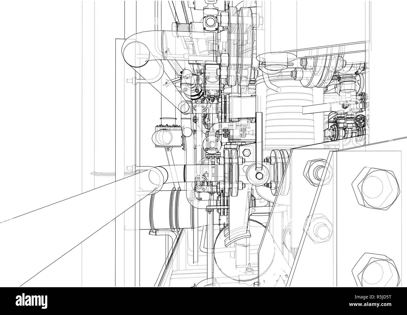 Croquis de l'équipement industriel Banque D'Images