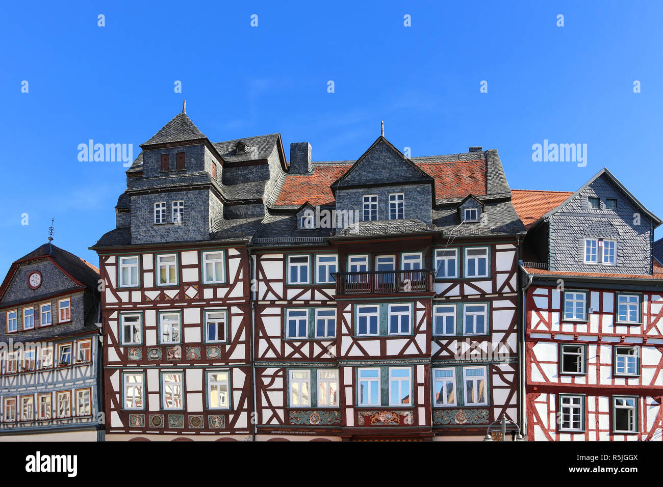 Maisons à colombages historique sur la place du marché à butzbach Banque D'Images