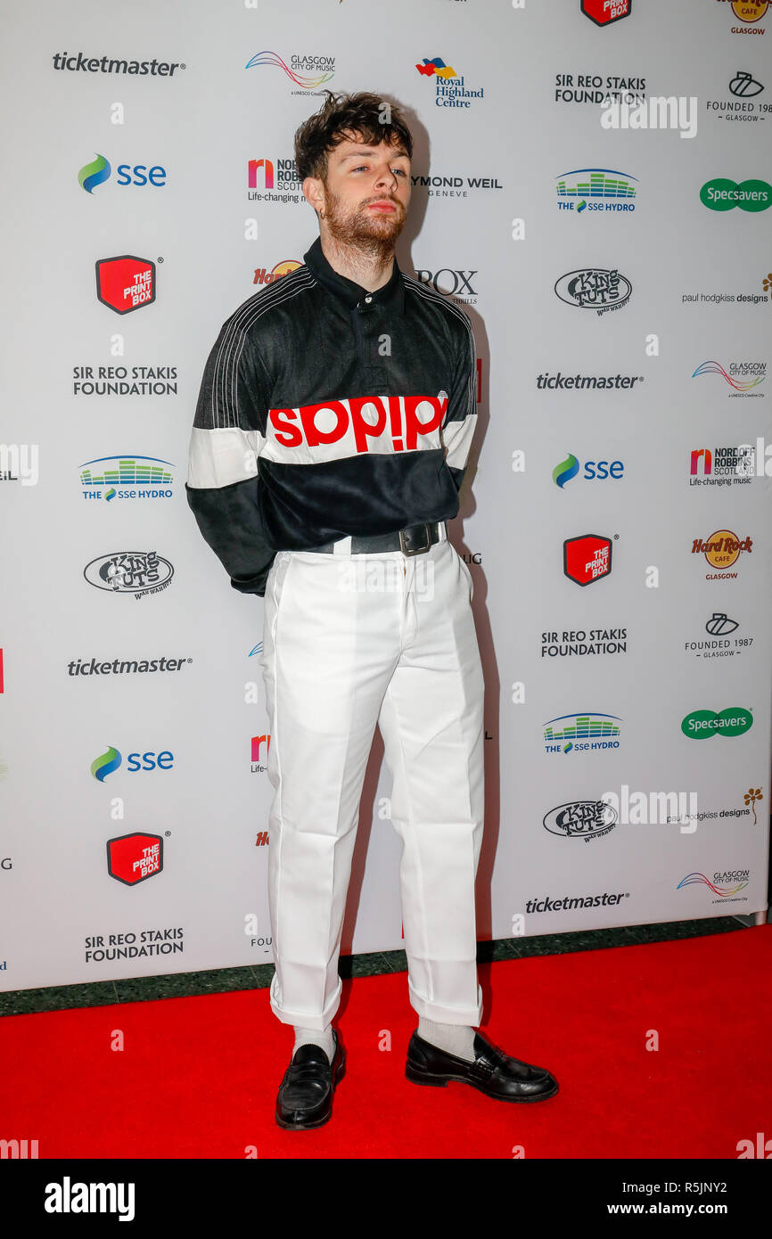 Glasgow, Royaume-Uni. 1er décembre 2018. L'ETI Scottish Music awards sont l'une des nuits les plus importants de la scène musicale en Ecosse en prenant plus de Glasgow's SEC à célébrer les offres de musique en Ecosse. Stars mondiales SNOW PATROL, SUSAN BOYLE, Mark Knopfler, AMY MACDONALD va prendre à la scène aux côtés de la nouvelle, TOM HYYTS GRENNAN, KYLE FALCONER ET L'SNUTS et le spectacle sera présenté par le célèbre acteur SANJEEV KOHLI. Credit : Findlay/Alamy Live News Banque D'Images