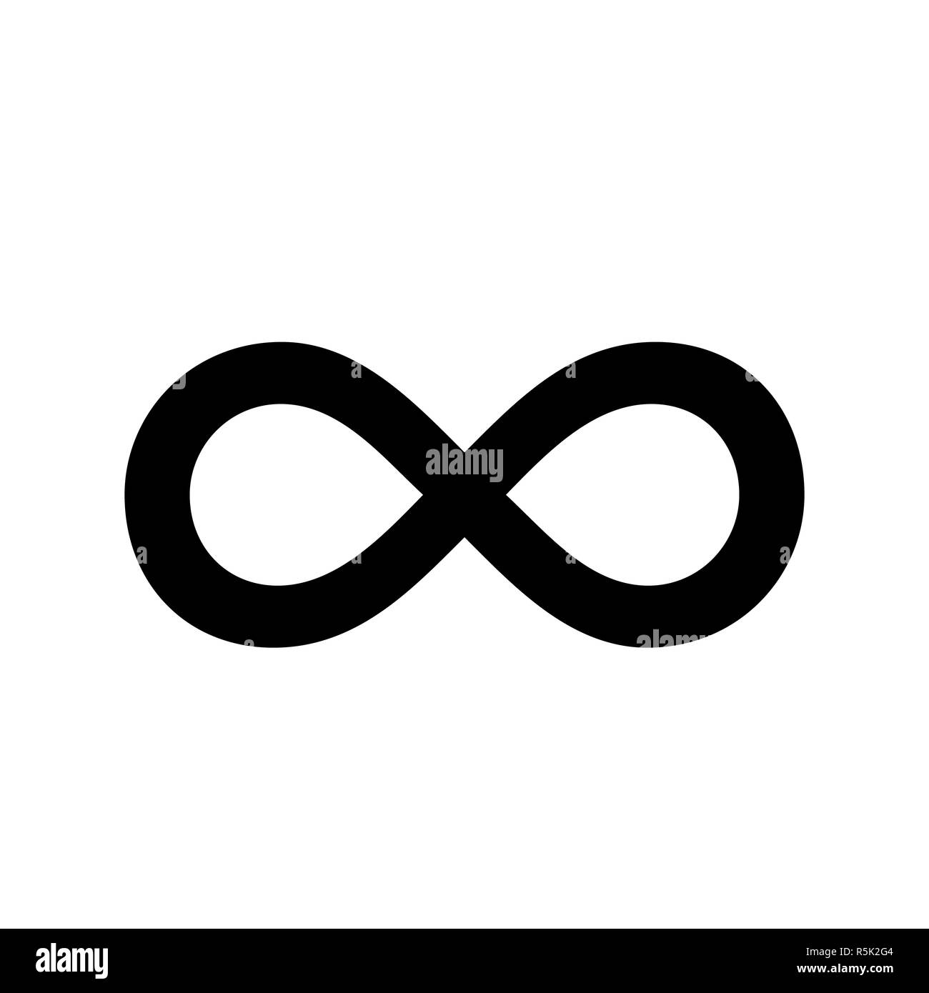 Symbole de l'infini Contours Illustration Simple sur fond blanc Banque D'Images