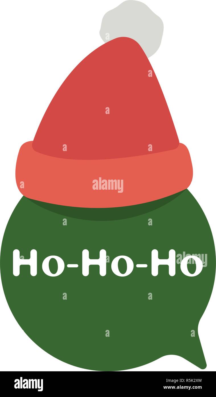 Joyeux Noël carte de souhaits dans l'art de style rétro avec lettrage Ho ho ho et Santa Claus hat. Vector illustration. Isolé sur fond blanc. Illustration de Vecteur