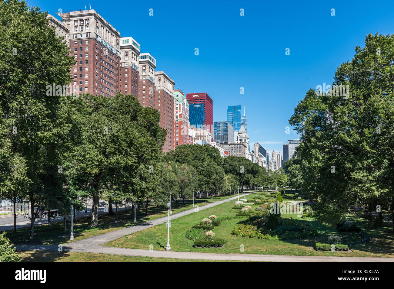 Grant Park dans le centre-ville de Chicago Banque D'Images