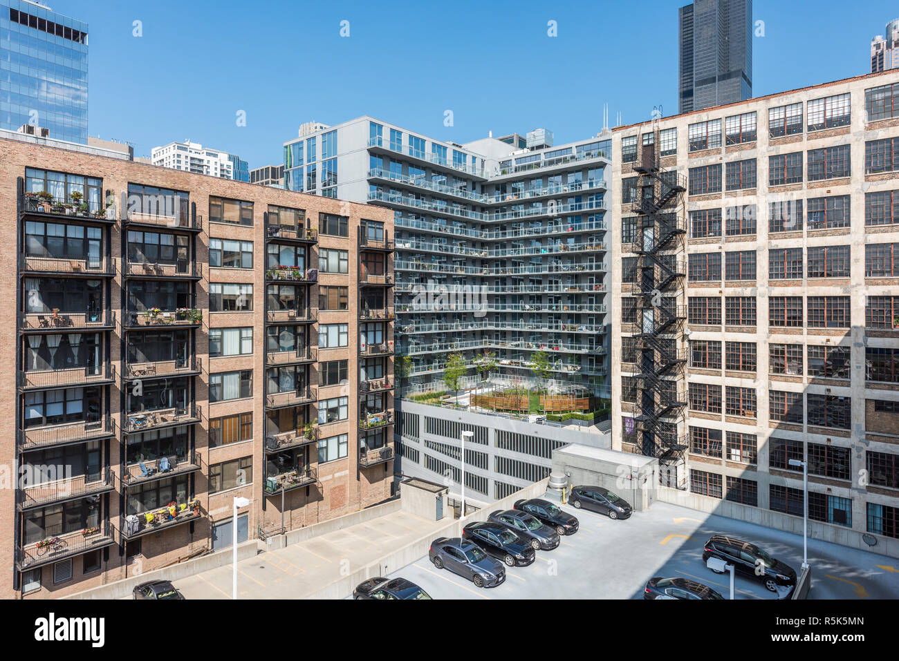 Bâtiments dans le centre-ville de Chicago Banque D'Images