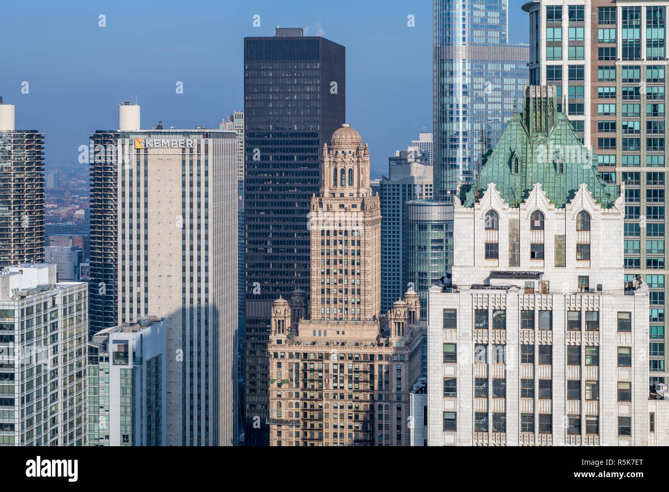 Michigan Avenue au centre-ville de Chicago, le streetwal Banque D'Images