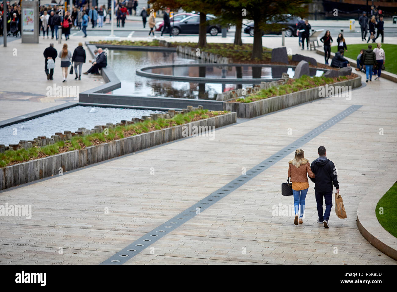 Le centre-ville de Liverpool Liverpool un dispositif de l'eau Banque D'Images