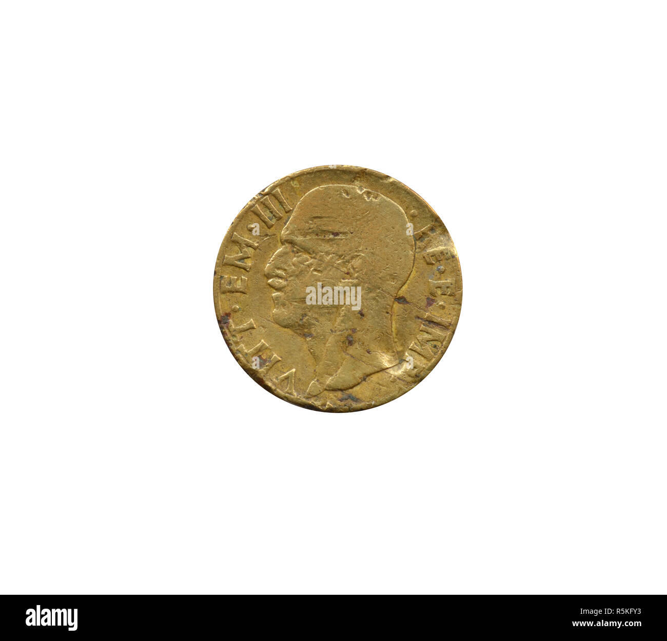 Avers de 10 Centesimo coin faite par l'Italie qui affiche portrait de Victor Emmanuel Banque D'Images