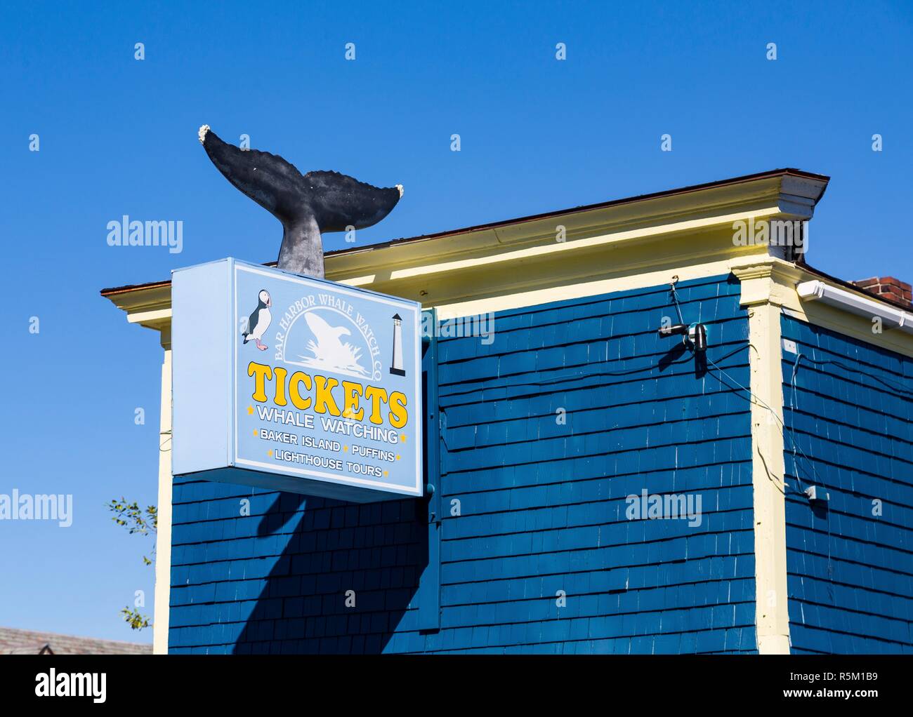 BAR Harbor, Maine - le 21 septembre 2015 : Bar Harbour, sur la côte du Maine, a une population de seulement 5 000 navires de croisière mais apporter 250 000 touristes un Banque D'Images