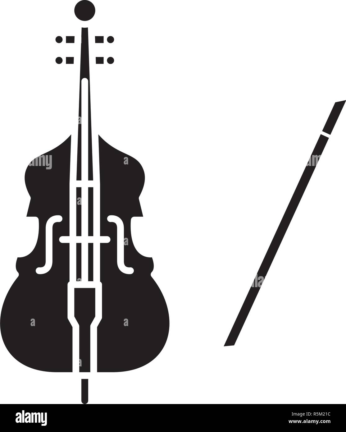 Violon jouer icône noire, vector signe sur fond isolé. Jouer du violon, symbole concept illustration Illustration de Vecteur