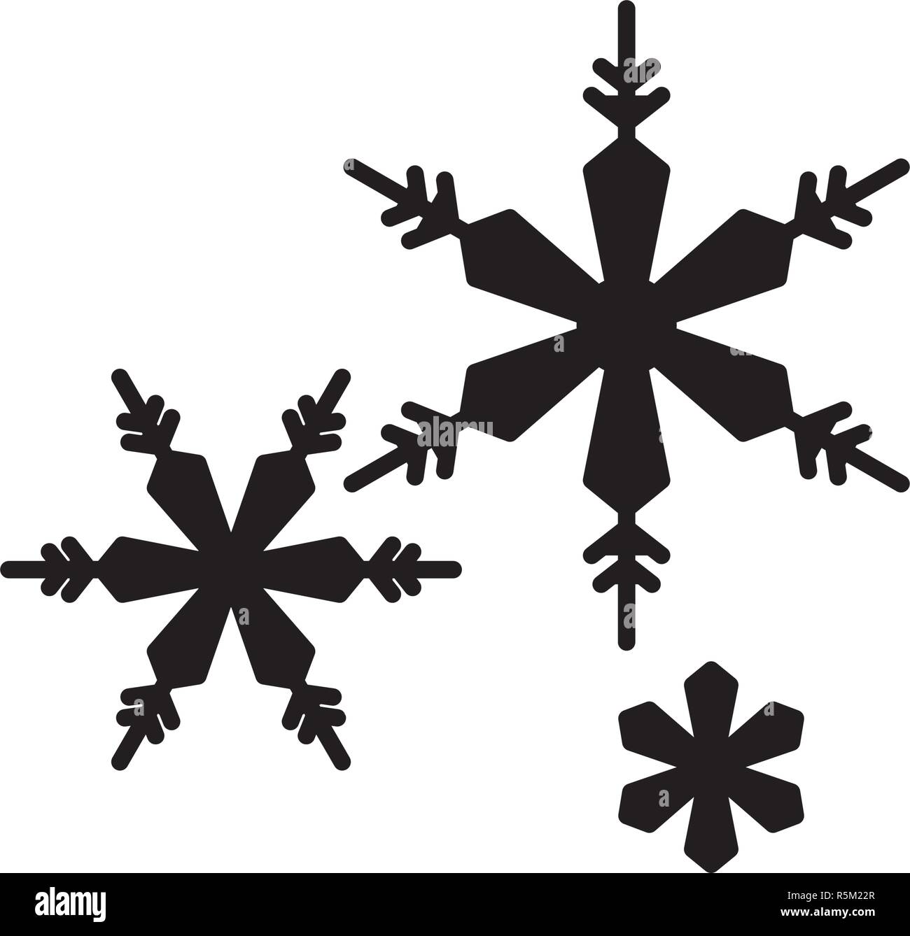 Flocons icône noire, vector signe sur fond isolé. Flocons de symbole ...