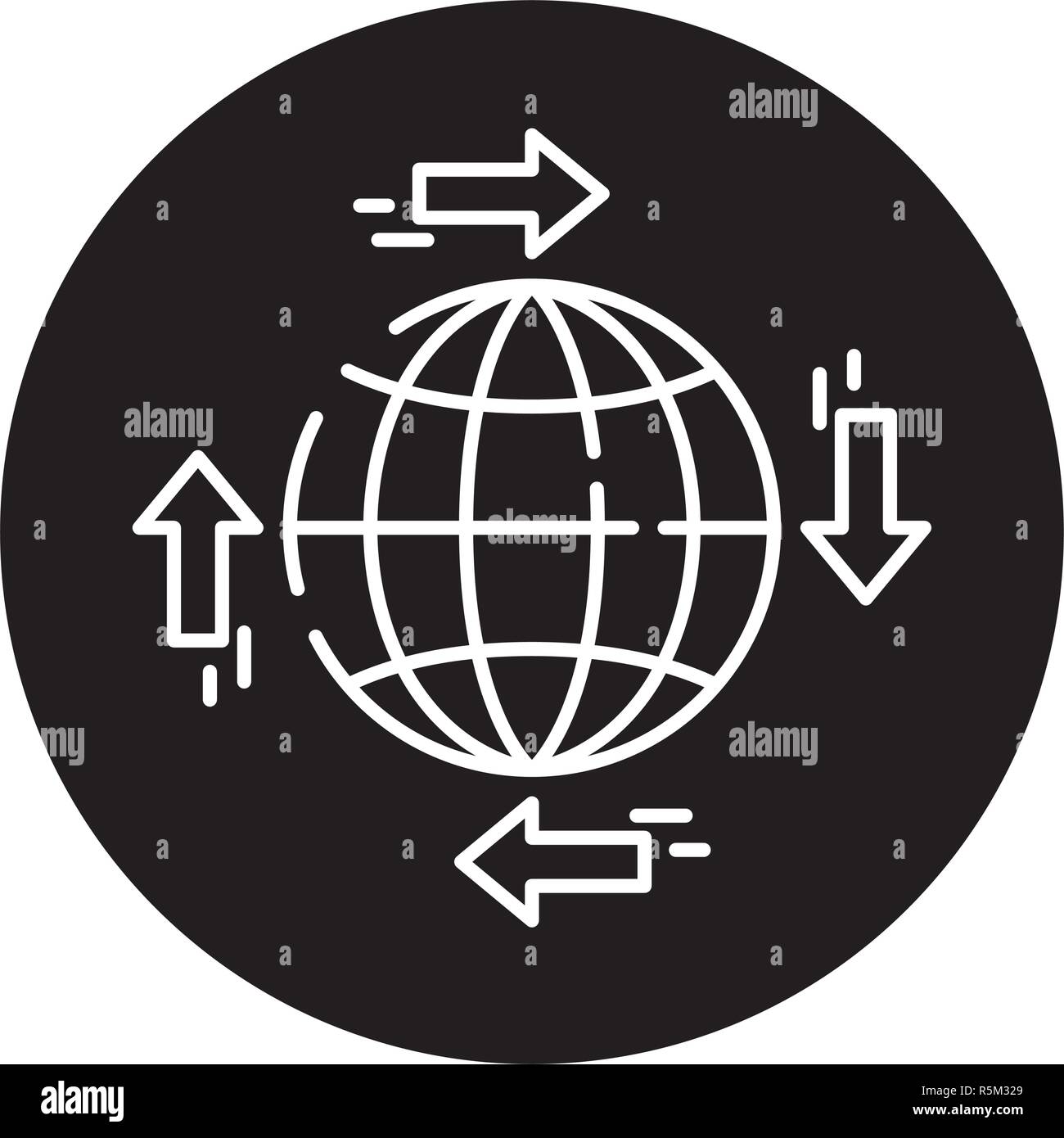 Distribution mondiale icône noire, vector signe sur fond isolé. Distribution mondiale symbole, illustration Illustration de Vecteur