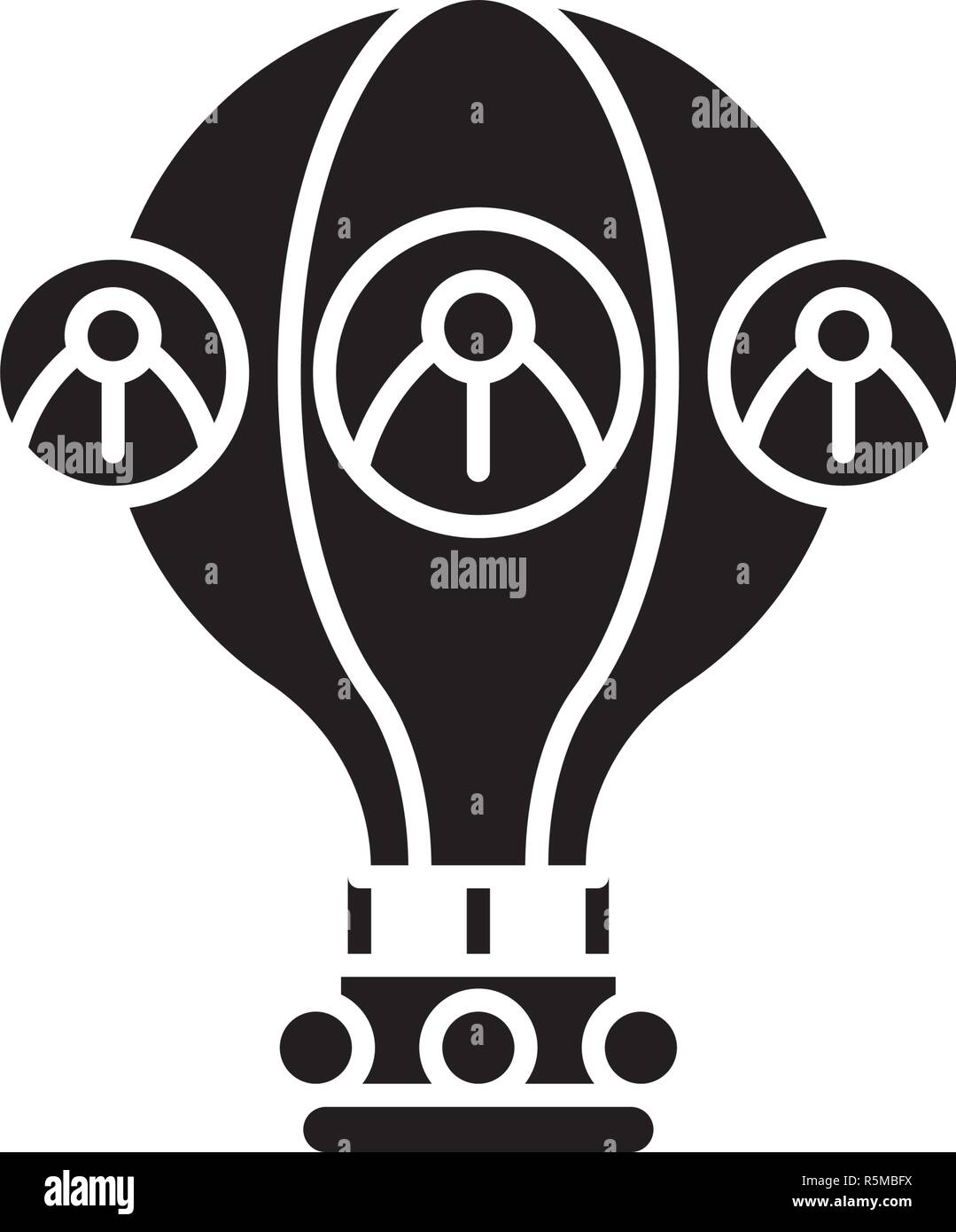 L'équipe de projet icône noire, vector signe sur fond isolé. L'équipe de projet symbole, illustration Illustration de Vecteur