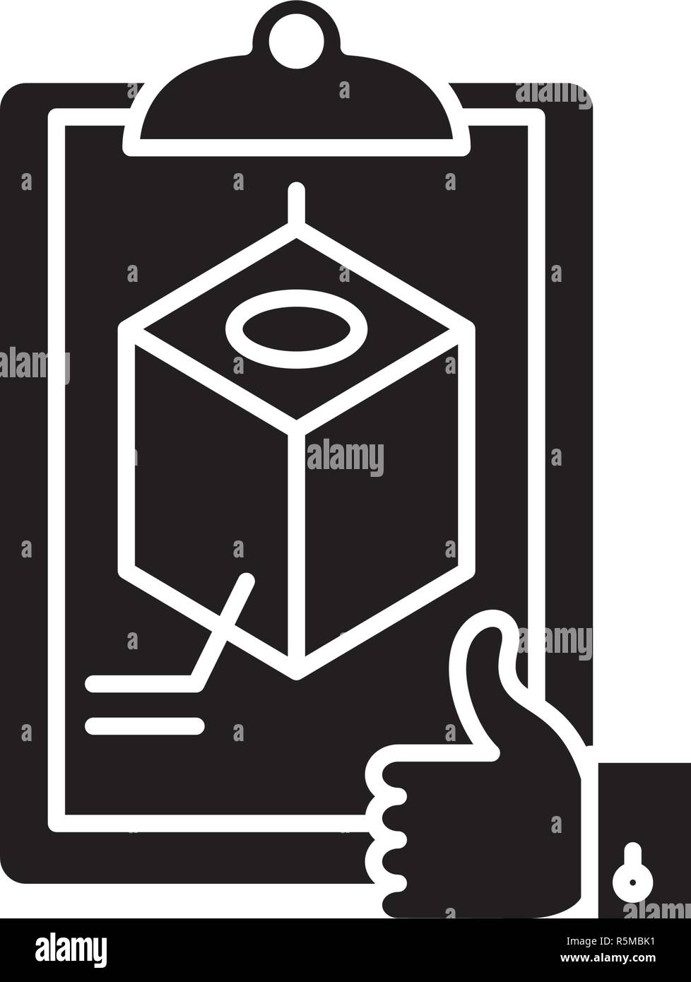 La reconnaissance du projet icône noire, vector signe sur fond isolé. Reconnaître le symbole, illustration Illustration de Vecteur