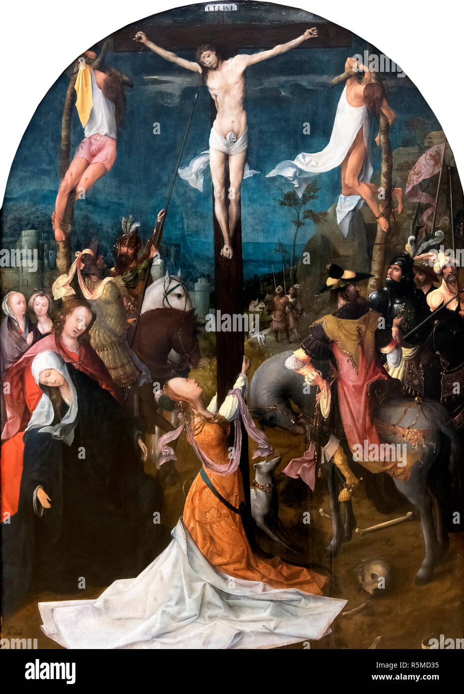 Calvaire (Golgotha) par Jan de Beer (c.1475-1528), huile sur panneau, c.1510 Banque D'Images