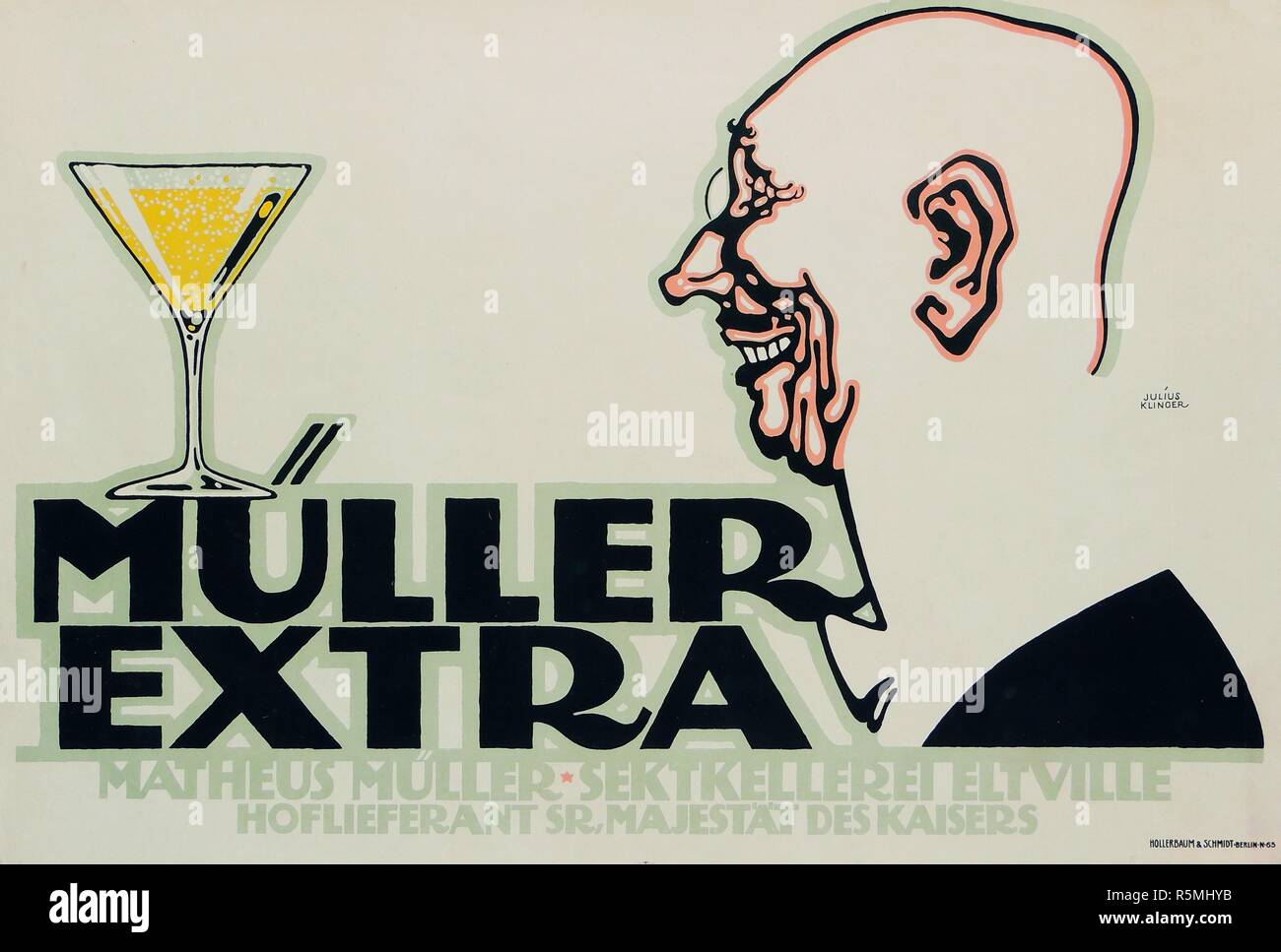 Müller Extra. Matheus Müller. Sektkellerei Eitville. Musée : collection privée. Auteur : KLINGER, Julius. Banque D'Images
