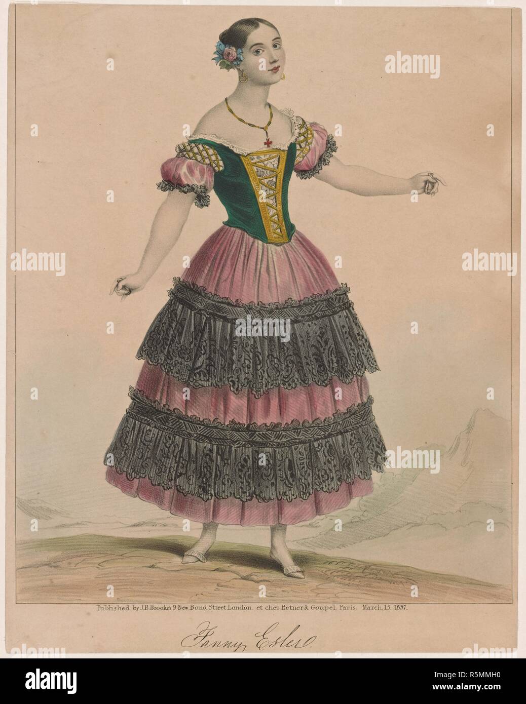 Ballerine Fanny Elssler (1810-1884). Musée : collection privée. Auteur : anonyme. Banque D'Images