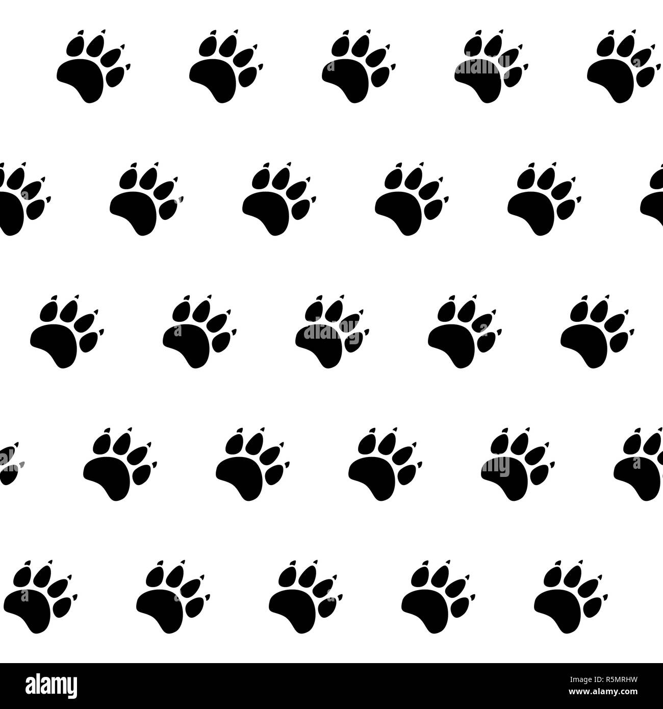 Chien ou chat paw seamless pattern - empreinte animale vecteur de texture. Vector illustration. Banque D'Images