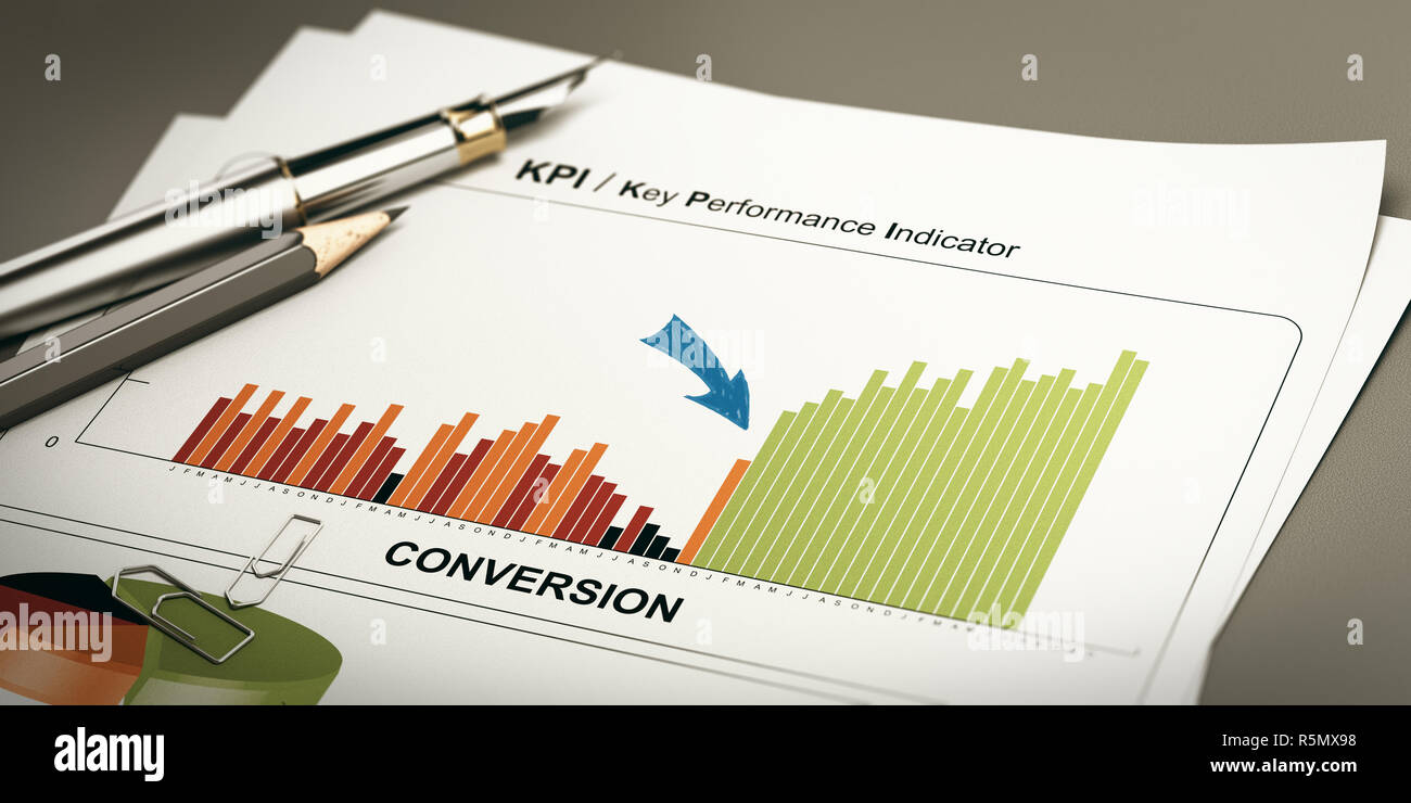 Convertir les pistes, l'optimisation du taux de conversion. Banque D'Images