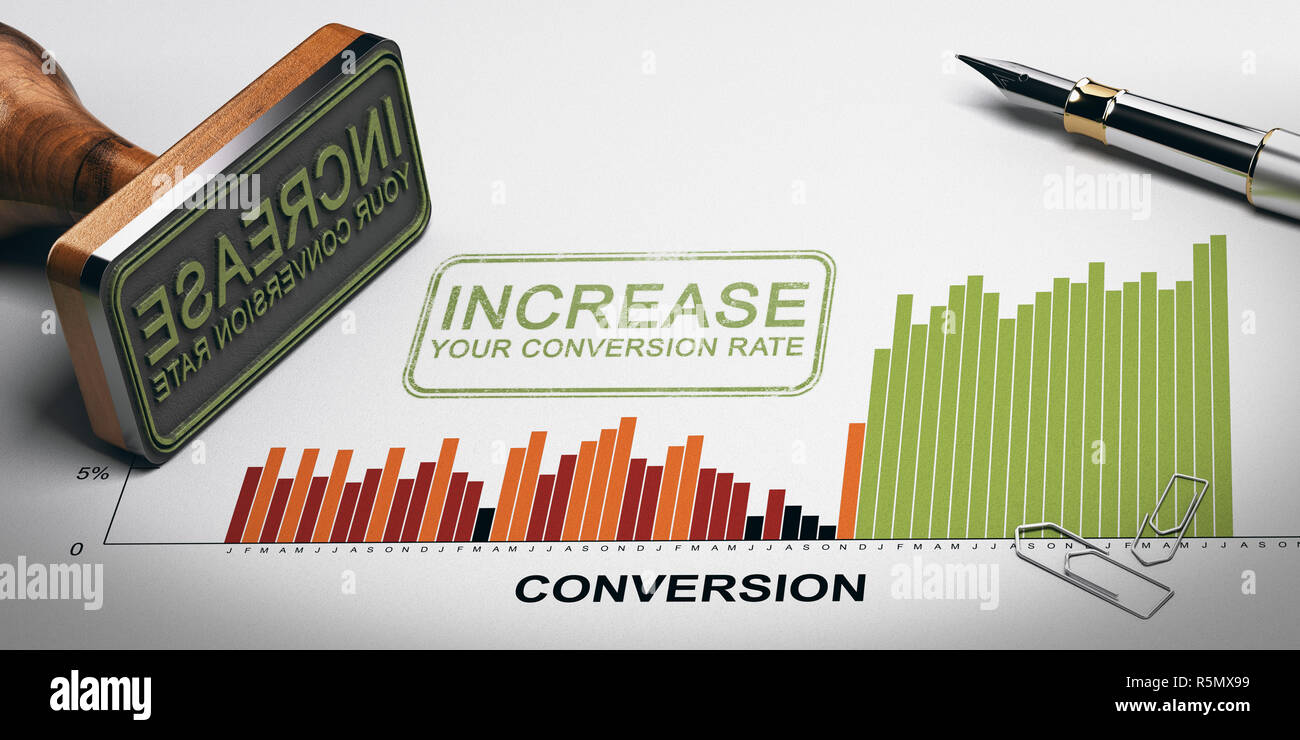 Optimisation du taux de conversion, rendement Marketing Banque D'Images