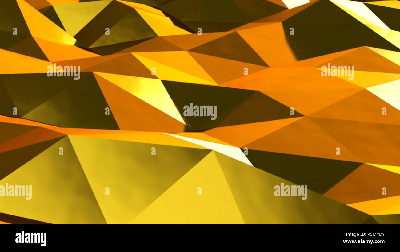 Abstract background cristallin triangulaire d'or Banque D'Images