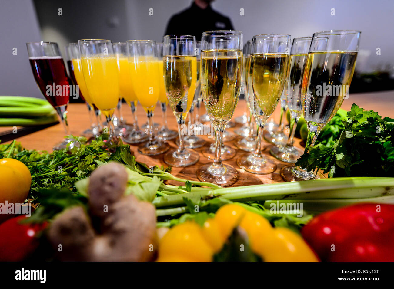 Diverses vues de Celebrity Cruises, Celebrity Navire nouveau Edge vu lors de son lancement en Floride en décembre 2018. Banque D'Images