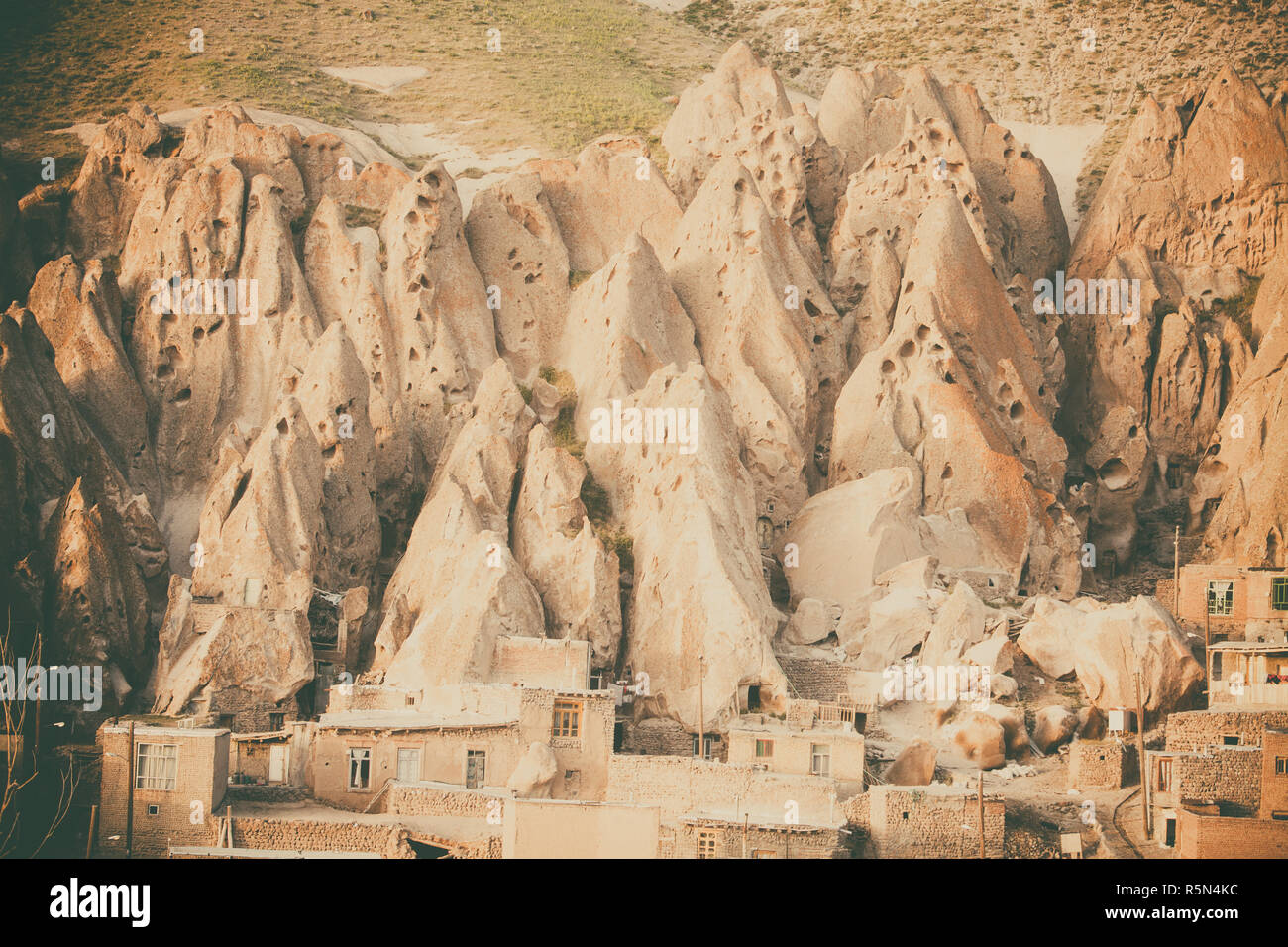 Maisons de Kandovan, Iran. Banque D'Images