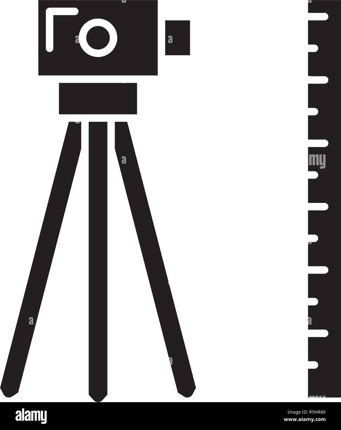 La géodésie icône noire, vector signe sur fond isolé. La géodésie symbole, illustration Illustration de Vecteur