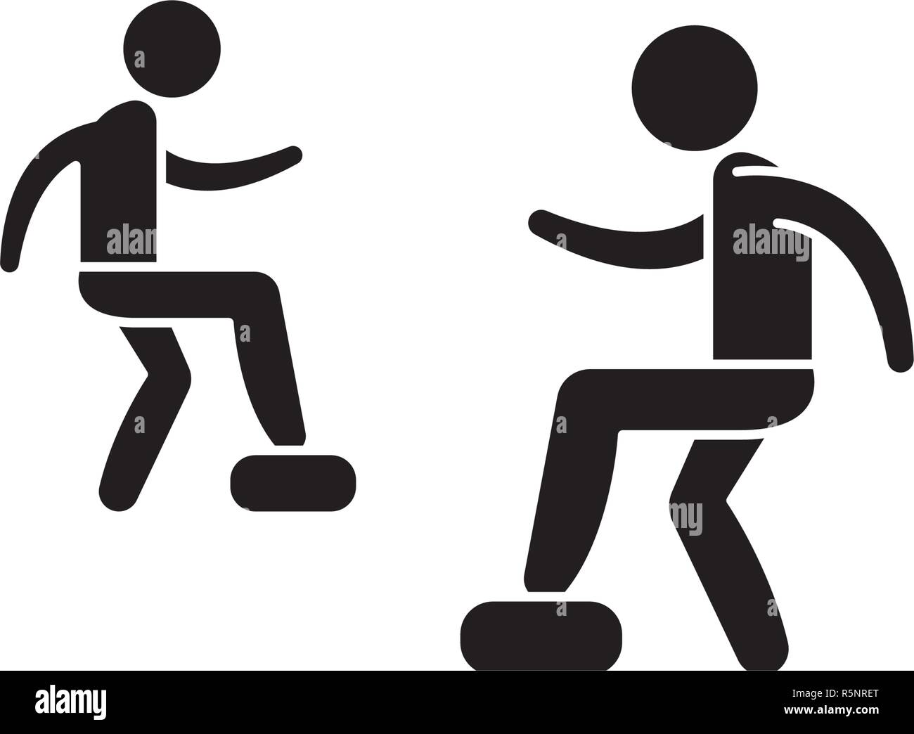 Exercice Cardio icône noire, vector signe sur fond isolé. Exercice ...