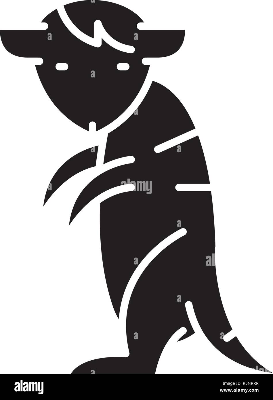 Meerkat icône noire, vector signe sur fond isolé. Meerkat symbole, illustration Illustration de Vecteur