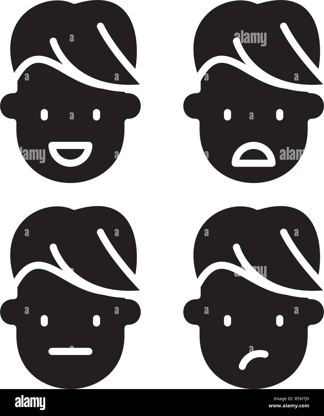 L'intelligence émotionnelle icône noire, vector signe sur fond isolé. Symbole de l'intelligence émotionnelle, illustration Illustration de Vecteur