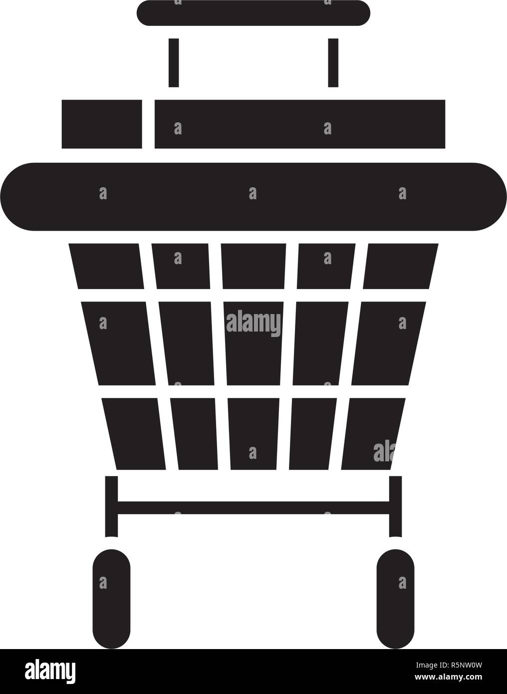 Shopping poussette icône noire, vector signe sur fond isolé. Shopping poussette symbole, illustration Illustration de Vecteur
