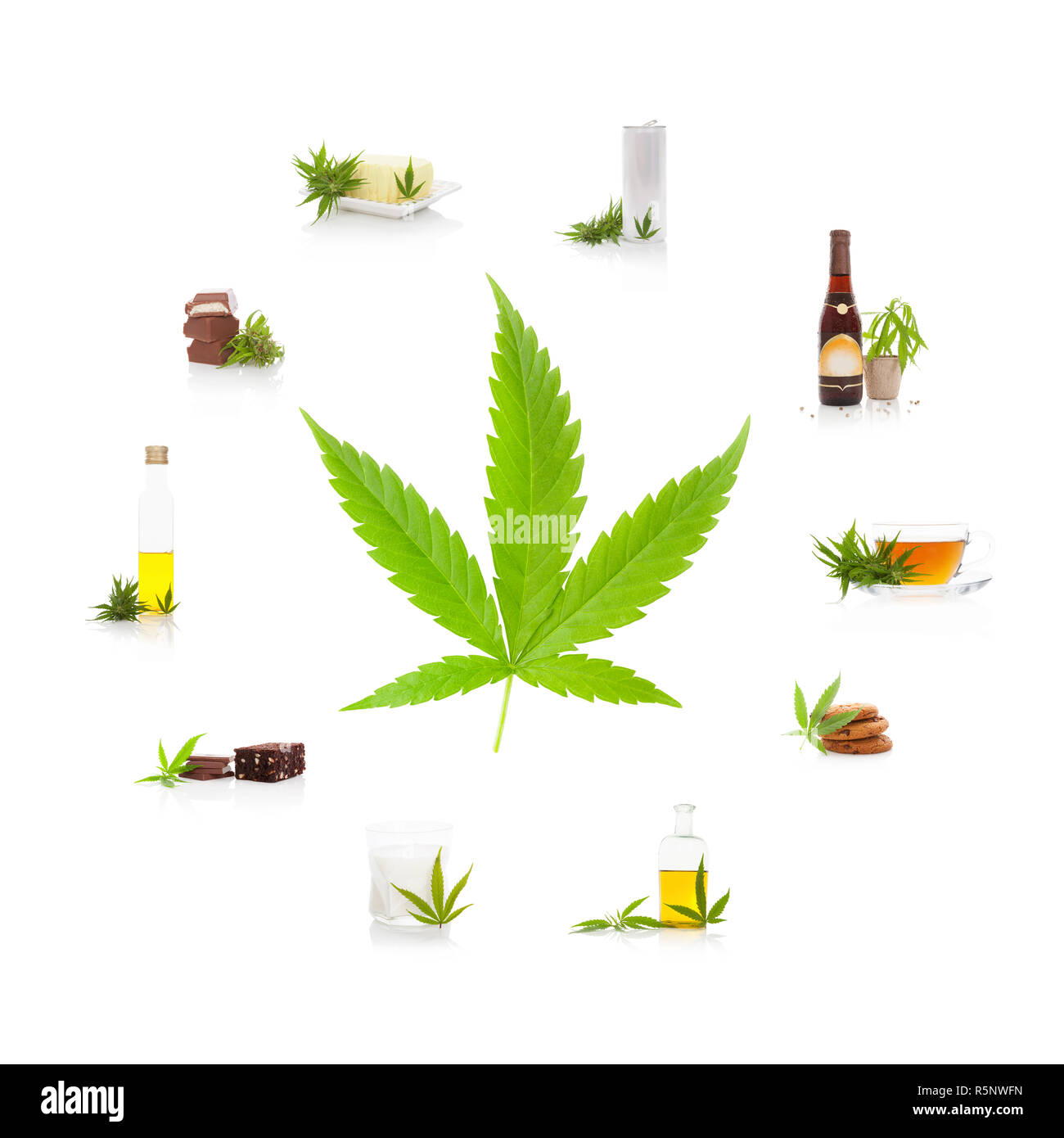 Les produits du cannabis comestibles. Banque D'Images