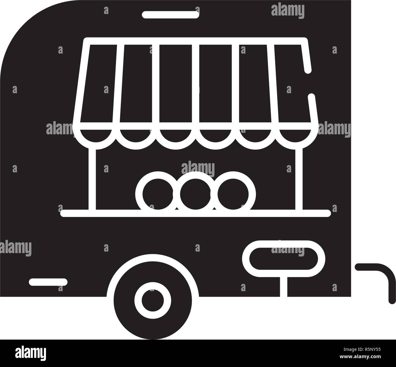 Shop pickup icône noire, vector signe sur fond isolé. Shop concept illustration, symbole du ramasseur Illustration de Vecteur