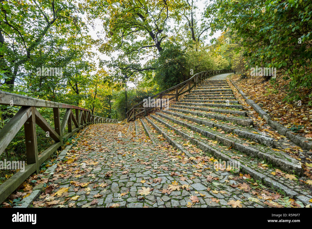 Scène d'automne dans les collines du parc de Petrin, à Prague Banque D'Images