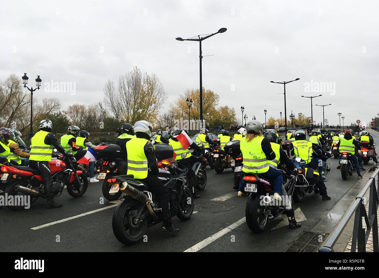 Bordeaux France 1 Décembre 2018 Focus Sur Les Gilets