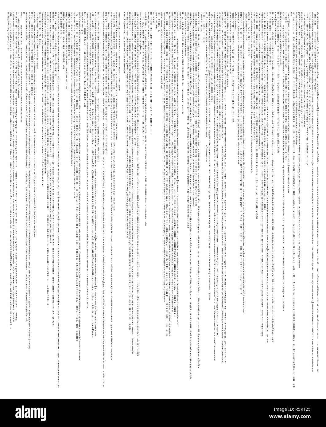Silhouette fond numérique matriciel sur blanc belle bannière d'écran conception illustration Banque D'Images
