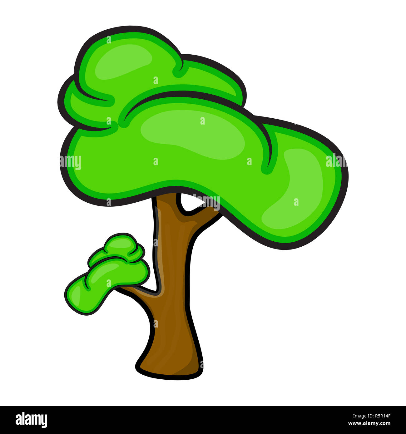 Cartoon vector icône arbre symbole de la conception. Belle illustration isolé sur fond blanc Banque D'Images