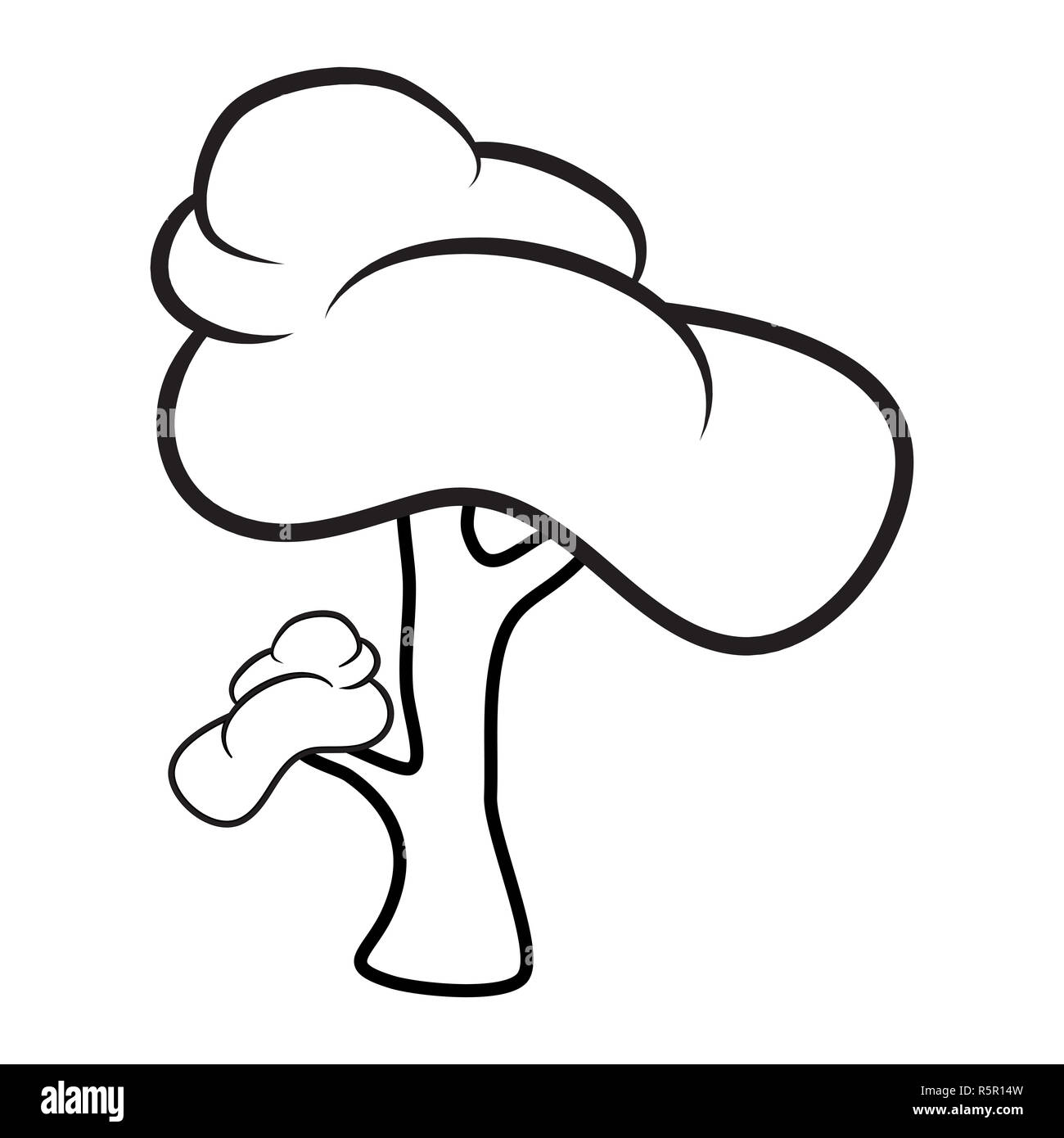 Outlinevector icône symbole arbre cartoon design. Belle illustration isolé sur fond blanc Banque D'Images