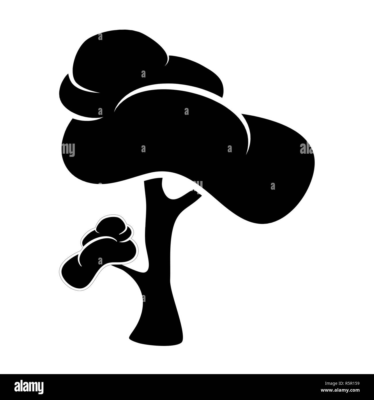 Cartoon vector icône arbre symbole de la conception. Belle illustration isolé sur fond blanc Banque D'Images
