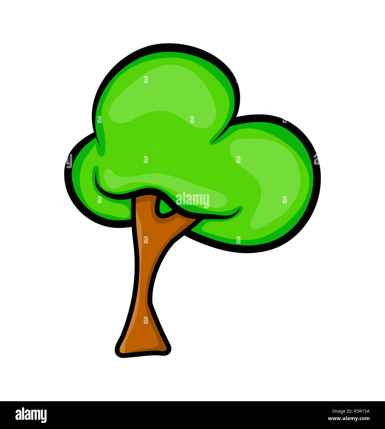 Cartoon vector icône arbre symbole de la conception. Belle illustration isolé sur fond blanc Banque D'Images