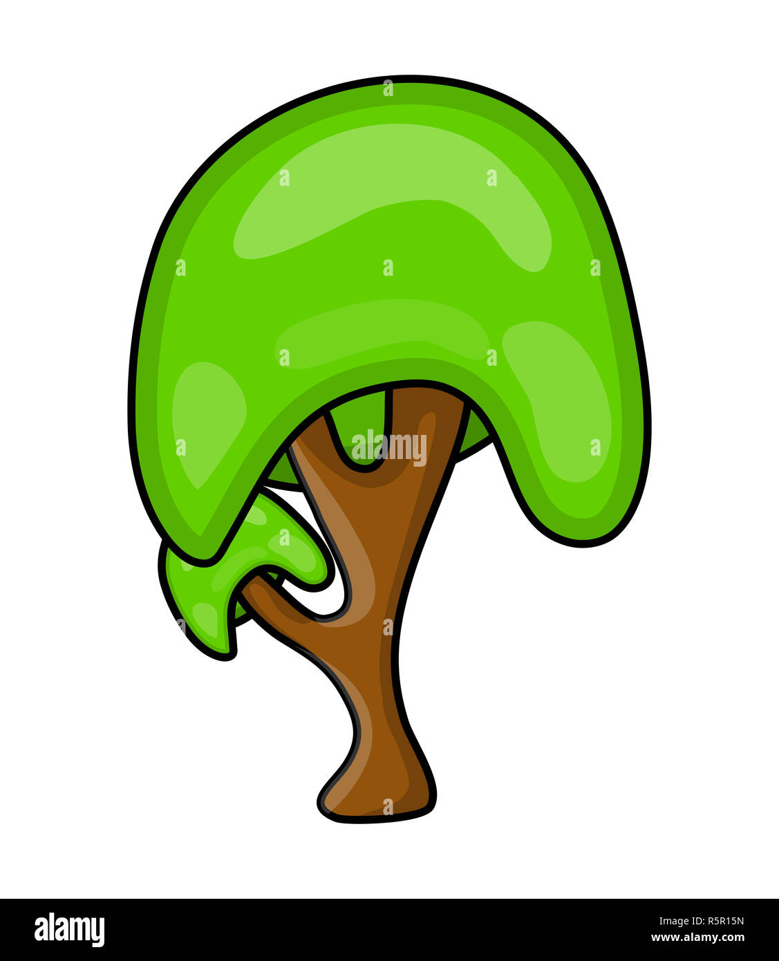 Cartoon vector icône arbre symbole de la conception. Belle illustration isolé sur fond blanc Banque D'Images
