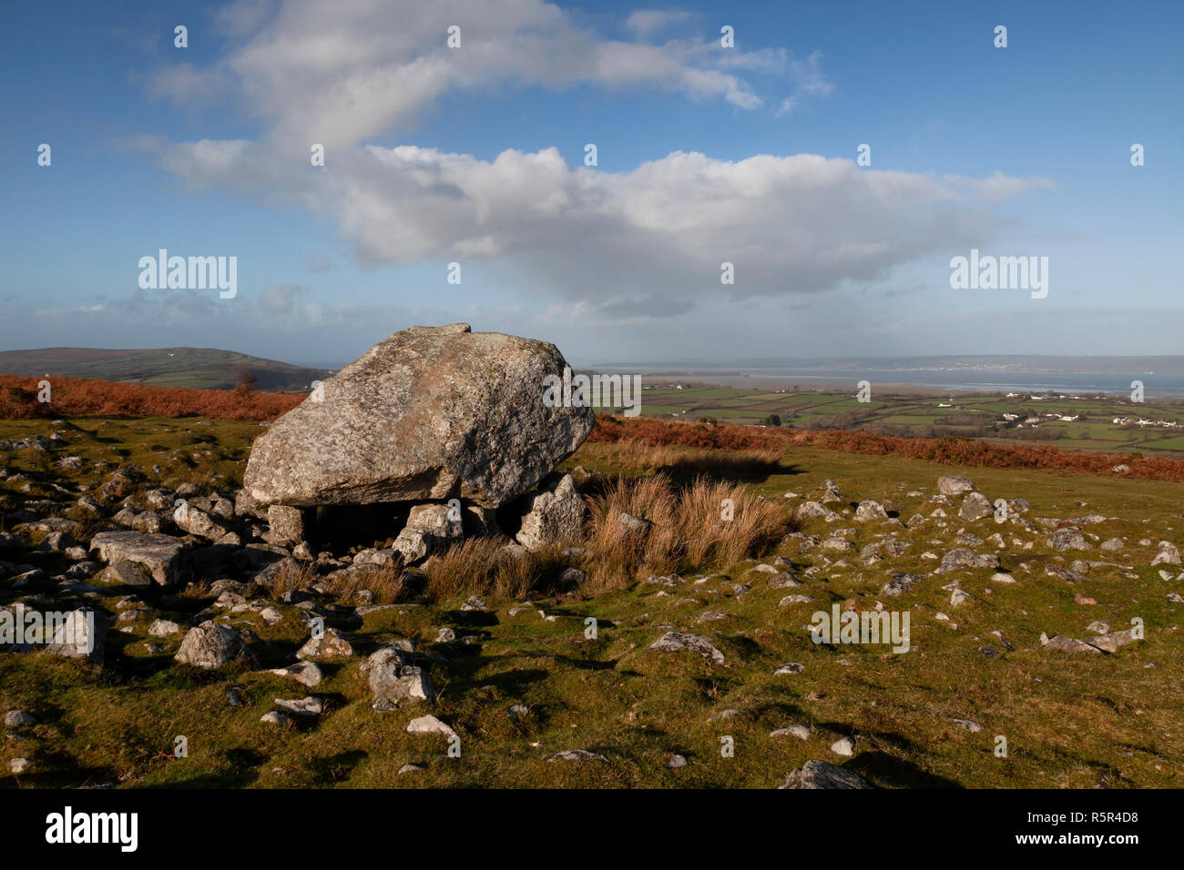 Arthur's stone sur la péninsule de Gower Banque D'Images