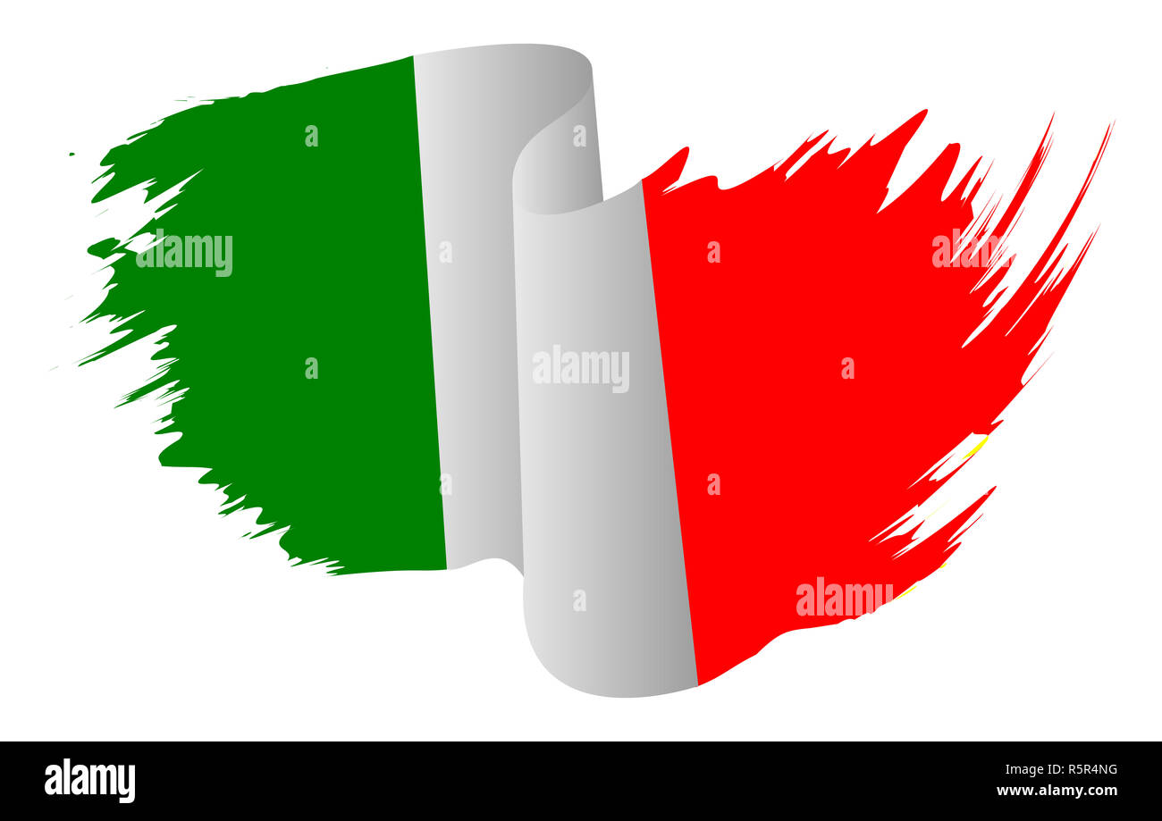 L'icône du drapeau italien symbole vecteur conception. La couleur du drapeau italien illustration isolé sur fond blanc. Banque D'Images