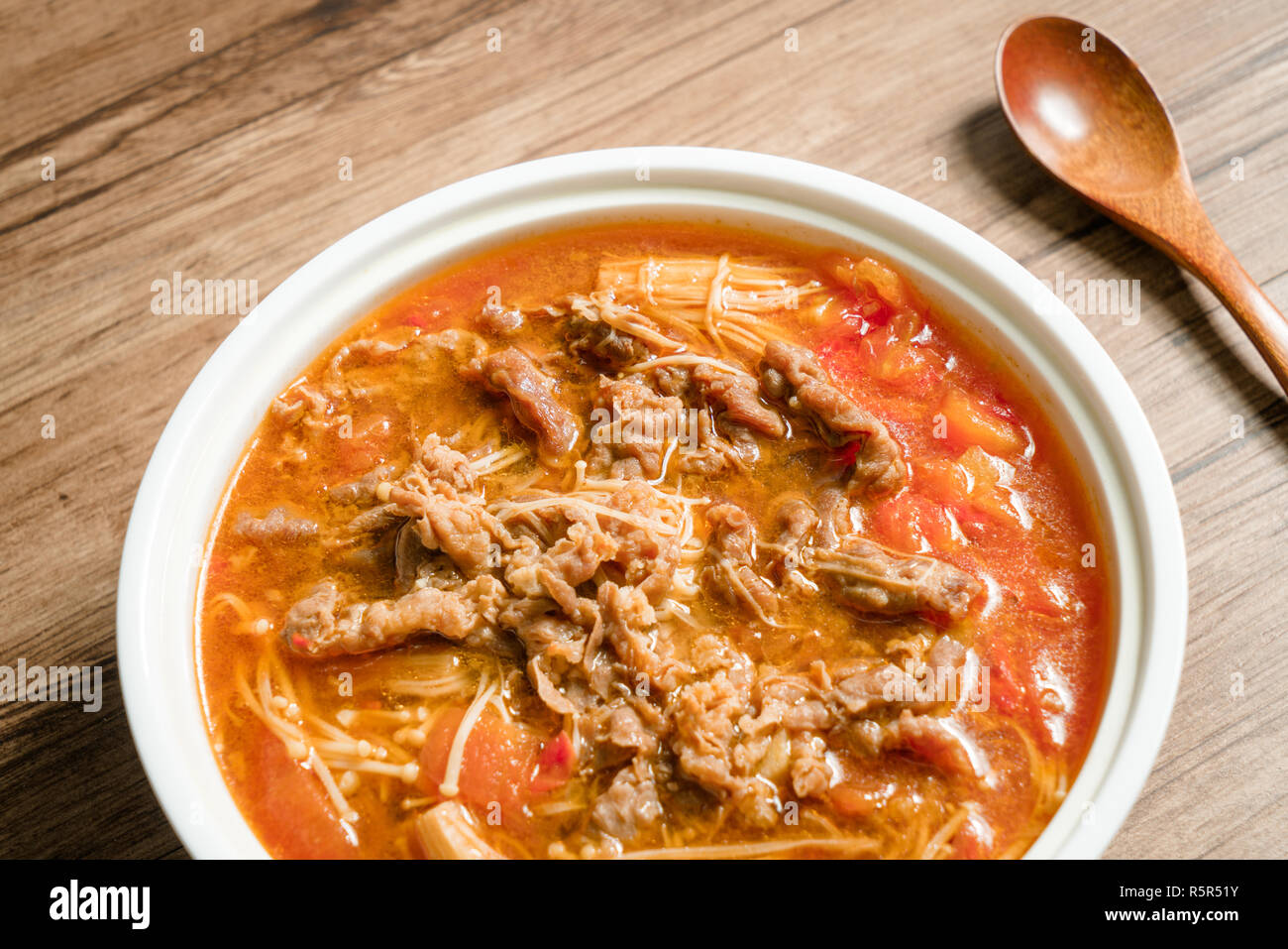 Cuisine traditionnelle, chinoise et l'aloyau aux champignons Banque D'Images