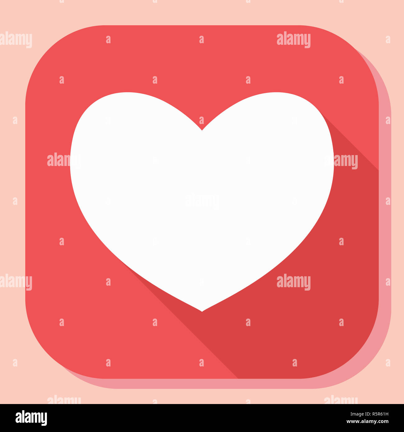 Icône de cœur avec l'ombre. Plat simple forme moderne sentiments signe. Concept de l'Internet. Vecteur de l'amour à la mode Symbole pour site web. Banque D'Images