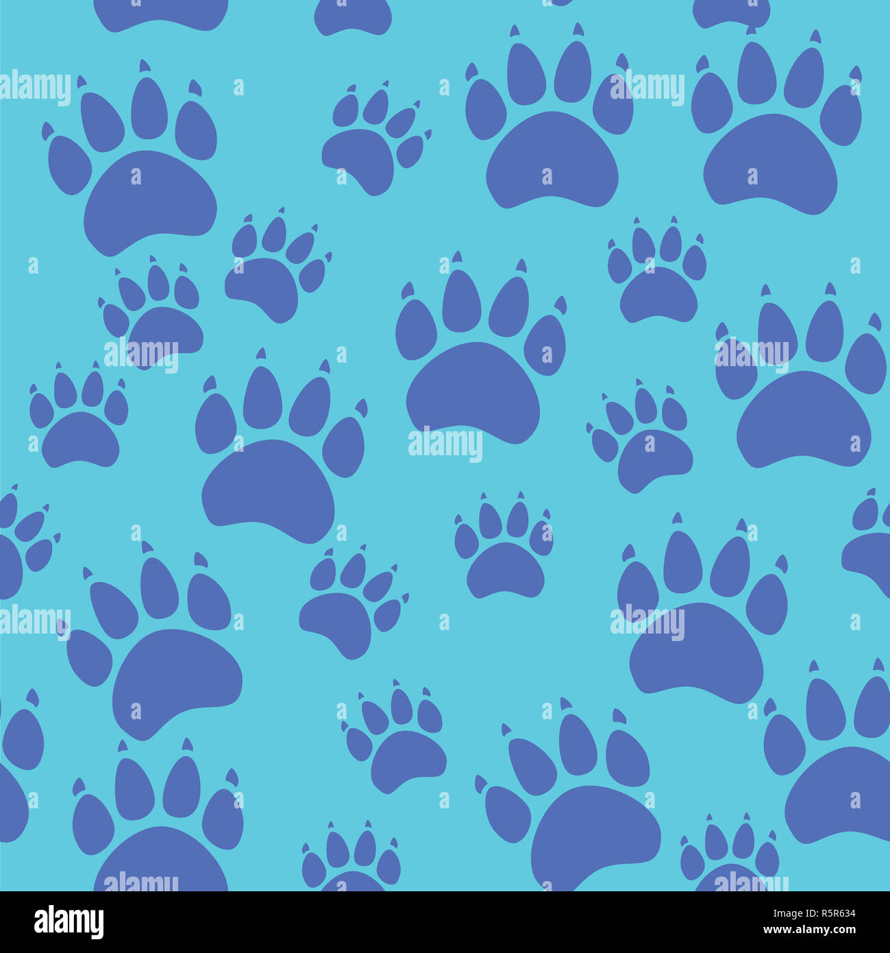 Chien ou chat paw seamless pattern - empreinte animale vecteur de texture. Vector illustration. Banque D'Images
