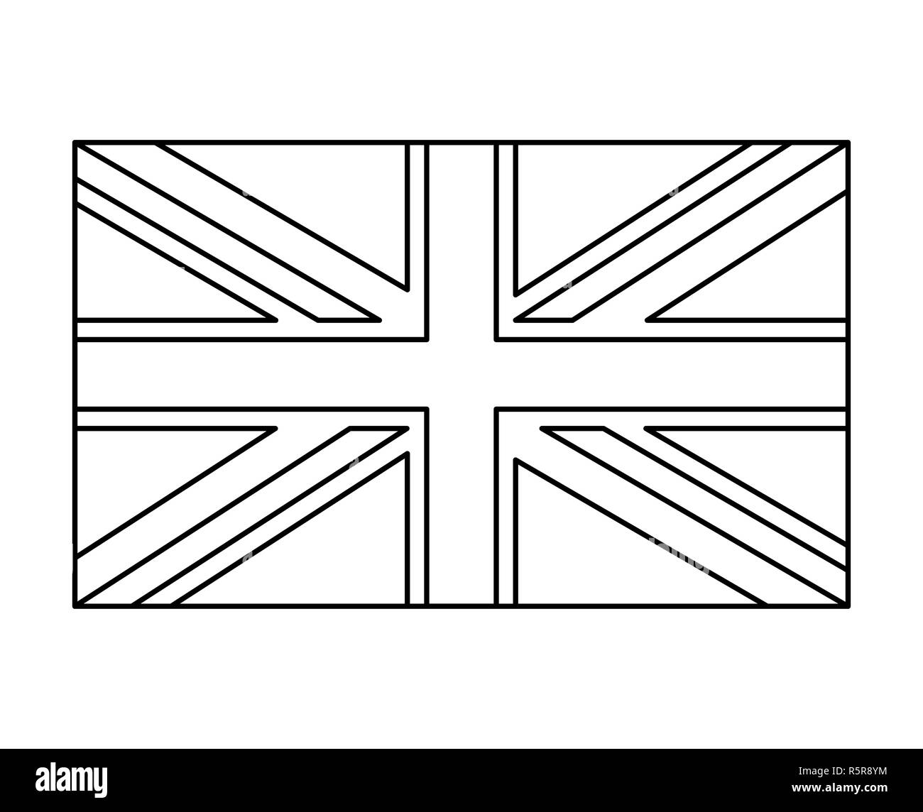drapeau-du-royaume-uni-angleterre-contour-symbole-symbole-vecteur