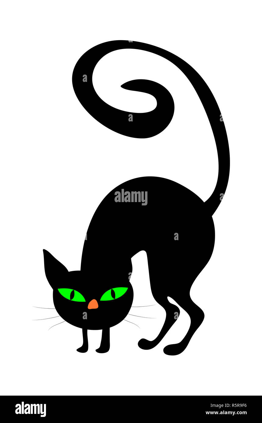 Creepy halloween effrayant symbole vecteur chat sorcières icône concevoir. Banque D'Images