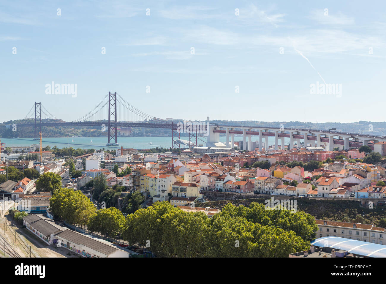 Vue sur Ville voyage Lisbonne du haut lieu Banque D'Images
